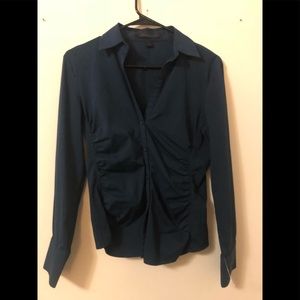 Express dress shirt small dark blue button up